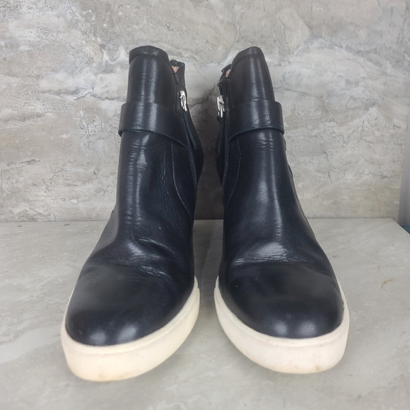 Linea Paolo Black Leather Freshton High Top Wedge Sneakers 8 - Picture 3 of 12